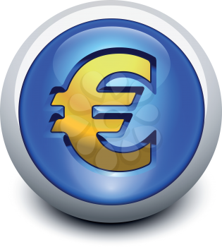 Royalty Free Clipart Image of a Euro Button