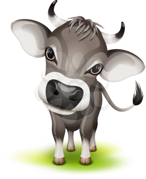 Royalty Free Clipart Image of a Swiss Cow