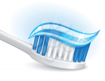 Royalty Free Clipart Image of a Toothbrush and Toothpaste
