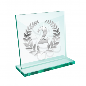 Royalty Free Clipart Image of a Second Place Trophy