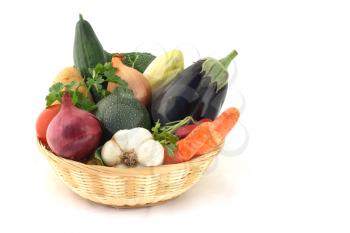 Fresh and ripe vegetables in the basket