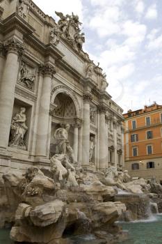 The Trevi fountain in Rome, completed in 1762