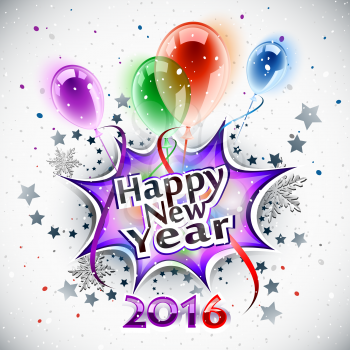 Happy New Year 2016, greeting card