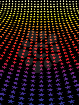 Royalty Free Clipart Image of a Colourful Starry Background