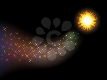 Royalty Free Clipart Image of a Comet Background