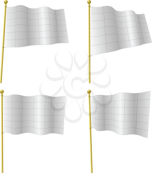 Royalty Free Clipart Image of Blank White Flags