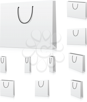 Royalty Free Clipart Image of Blank Shopping Bags