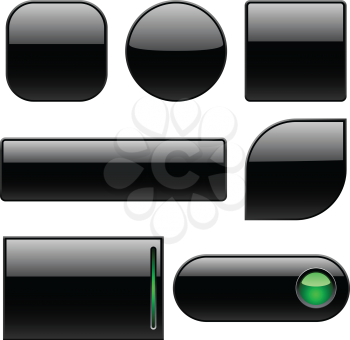 Royalty Free Clipart Image of Black Buttons