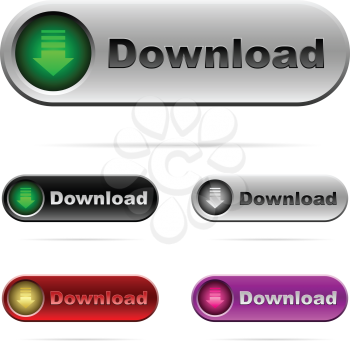 Royalty Free Clipart Image of Download Buttons