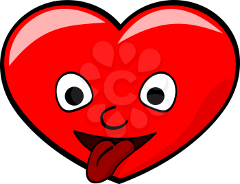 Royalty Free Clipart Image of a Cartoon Faced Heart
