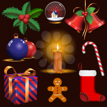 Royalty Free Clipart Image of Christmas Symbols