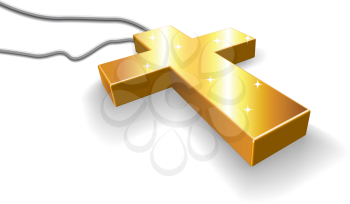 Royalty Free Clipart Image of a Gold Cross