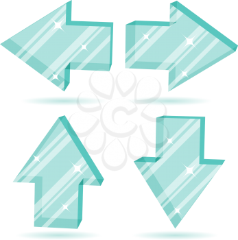 Royalty Free Clipart Image of Glass Arrows