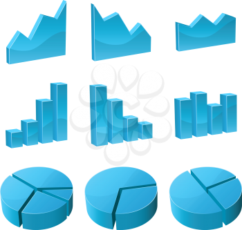 Royalty Free Clipart Image of a Set of Graphs