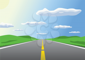 Royalty Free Clipart Image of a Highway