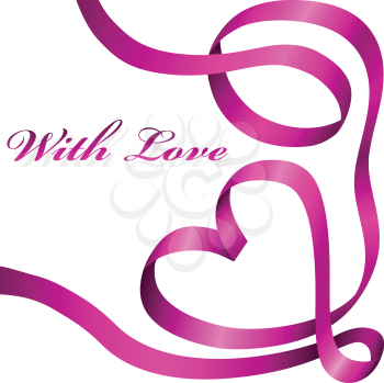 Royalty Free Clipart Image of a Heart Made of Ribbons