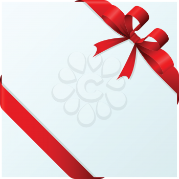 Royalty Free Clipart Image of a Red Bow and Ribbon