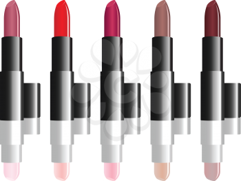 Royalty Free Clipart Image of a Set of Lipstick