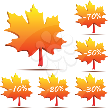 Royalty Free Clipart Image of Maple Leaf Labels