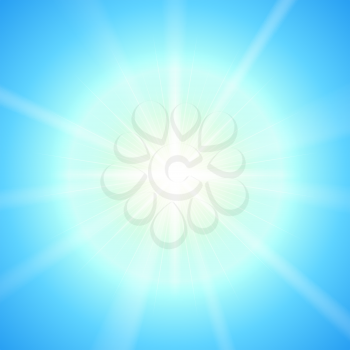Royalty Free Clipart Image of a Bright Sun