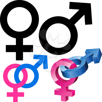 Royalty Free Clipart Image of Gender Symbols