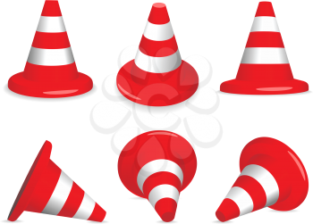 Royalty Free Clipart Image of a Bunch of Pylons