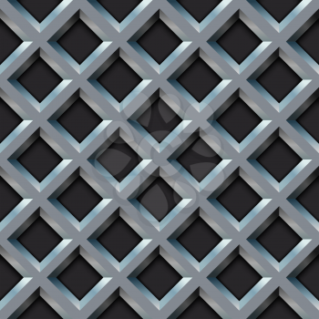 Seamless metal grill with diamond shape pattern vector illustration.
