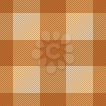 Seamless classic brown plaid checkered cloth vector pattern.