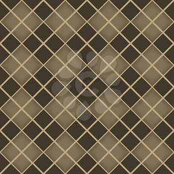 Seamless brown diamond geometrical vector pattern.