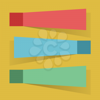 Color sticky notes flat design vector template.