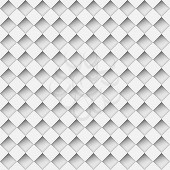 Seamless white notched diamond shapes vector pattern. 