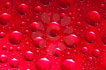 Royalty Free Photo of a Pattern of Water Drops on a Smooth Surface