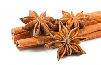 Royalty Free Photo of a Cinnamon Sticks and Anise Stars