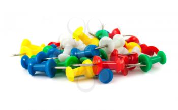 Royalty Free Photo of a Closeup of a Pile of Push Pins