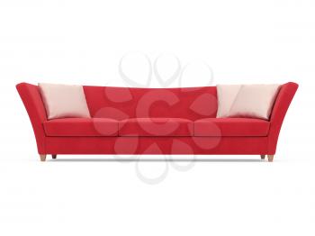Royalty Free Clipart Image of a Red Couch