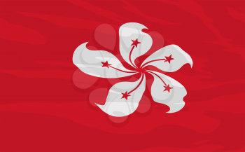 Royalty Free Clipart Image of the Flag of Hong Kong