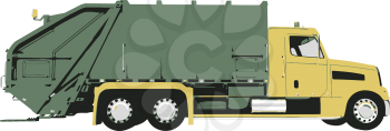 Royalty Free Clipart Image of a Garbage Truck