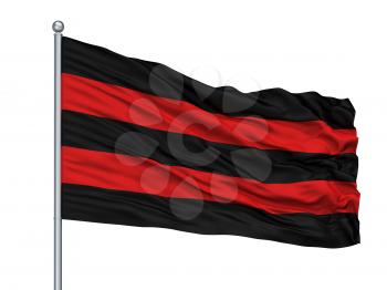 Scherpenheuvel Zichem City Flag On Flagpole, Country Belgium, Isolated On White Background, 3D Rendering