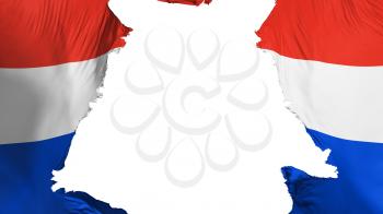 Paraguay flag ripped apart, white background, 3d rendering