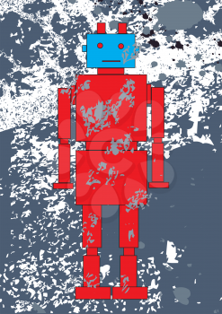 Royalty Free Clipart Image of a Red Robot