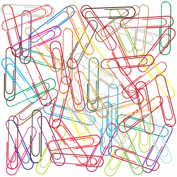 Royalty Free Clipart Image of a Bunch of Paperclips