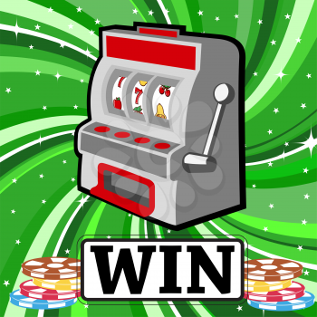 Royalty Free Clipart Image of a Slot Machine