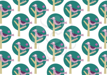 Royalty Free Clipart Image of Birds in Trees