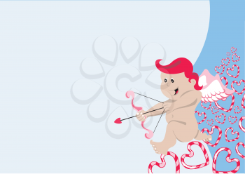 Royalty Free Clipart Image of a Cupid's Background