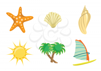 Royalty Free Clipart Image of Summer Icons