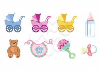 Royalty Free Clipart Image of Baby Icons
