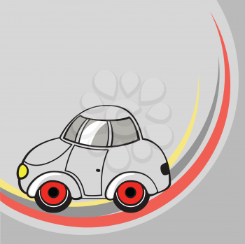 Royalty Free Clipart Image of a Grey Car