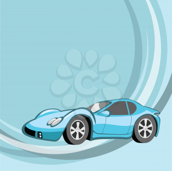 Royalty Free Clipart Image of a Blue Car