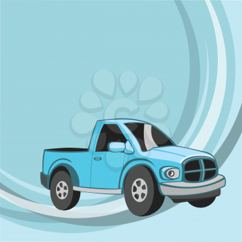 Royalty Free Clipart Image of a Blue Truck