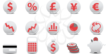Royalty Free Clipart Image of Financial Icons